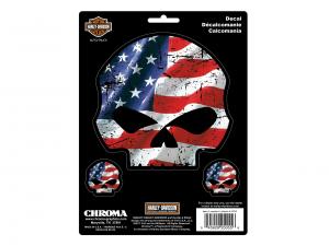 Decal-Set "H-D SKULL AMERICAN FLAG BACKROUND" CG-25055