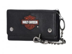 B&S Patch Trucker Chain Wallet Black MU-MWM093-08