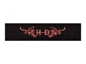 Headband, Studded H-D Vine, Black Cotton, Velcro Closure GPHB47444