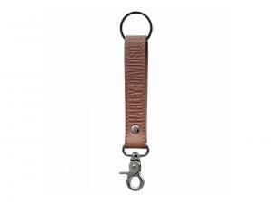Schlüsselanhänger "Harley Bar & Shield Silhouette Brown Vinyl Strap" PL4543
