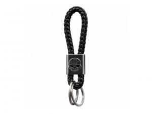 Key Chain - Harley Skull Black Vinyl Braid PL4545