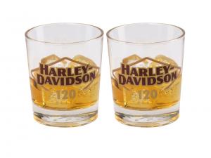 H-D 120TH ANNIVERSARY DOF GLASS SET TRADHDX-98734