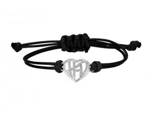 Armband "H-D Heart Bracelet with Black Cord" MODHDB0422