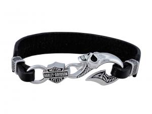 Wicked Skull & B&S Leather Bracelet MODHDB0443
