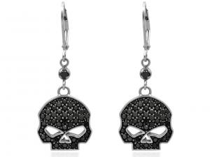 Earrings "Black Bling Willie G Skull Dangle Earrings" MODHDE0283