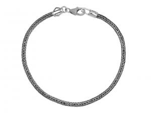Woven Sterling silver ride bead bracelet MODHDD0060