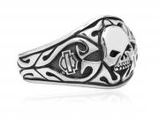 Carved Skull Signet Ring MODHDR0282