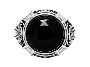 Ring "Domed Black Onyx Tribal"_1