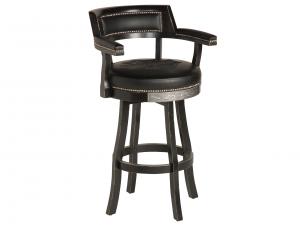 B &S Flames Bar Stool w/ Backrest - Vintage Black Finish TRADHDL-13110-V