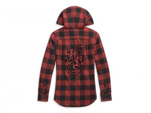 Bluse "H-D® ROSES HOODED PLAID"_1