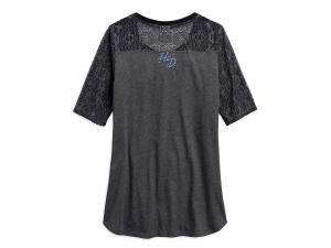 Bluse "MESH LACE ACCENT HENLEY"_1