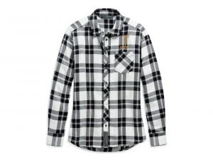 Bluse "METALLIC #1 SKULL BUFFALO PLAID" 99104-20VW