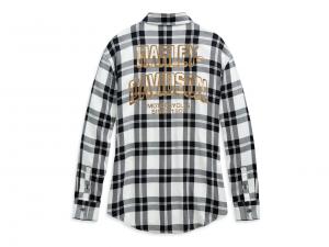 Bluse "METALLIC #1 SKULL BUFFALO PLAID"_1