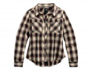 Bluse "OPEN NECK PLAID" 96134-17VW