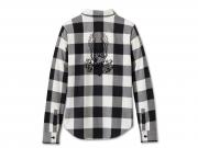 Bluse "Retro Long Sleeve Flannel Plaid Black"_1
