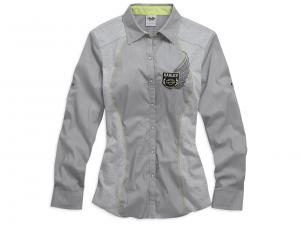 Bluse "Ribbon Detail Knit and Woven Stripe Shirt" 96344-15VW