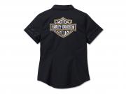 Bluse "Women's Bar & Shield Zip Front Black"_1