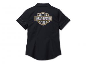 Bluse "Women's Bar & Shield Zip Front Black"_1