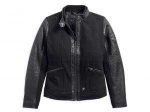 WOOL BLEND LEATHER ACCENT JACKET 97483-19VW