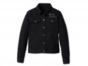 Women's Essential Bar & Shield Denim Jacket - Black Denim 99041-23VW