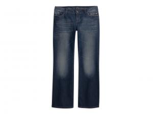 Women's Blue Denim Low Rise Denim Jean with Embellishment. 96266-11VW