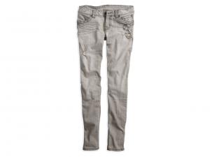 Unique Wash Skinny Jean with Chain Detail 96209-13VW