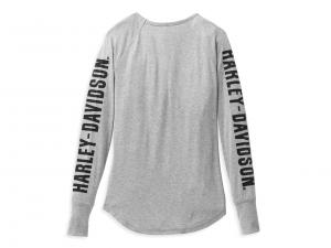 Longlseeve "Authentic Bar & Shield Rib-Knit Top Grey"_1