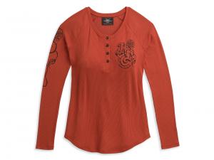 HD® ROSES HENLEY KNIT TOP 96322-21VW