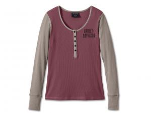 Longsleeve "Bar & Shield Timeless Henley Colorblocked Purple" 96142-24VW