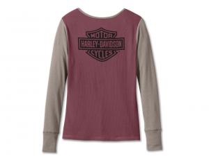 Longsleeve "Bar & Shield Timeless Henley Colorblocked Purple"_1