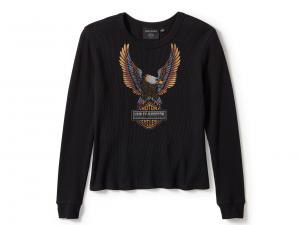 Longsleeve "Neon Eagle Distressed Waffle Knit Black" 96531-25VW