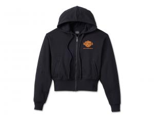 Women's 120th Anniversary Zip Front Hoodie Black 97550-23VW