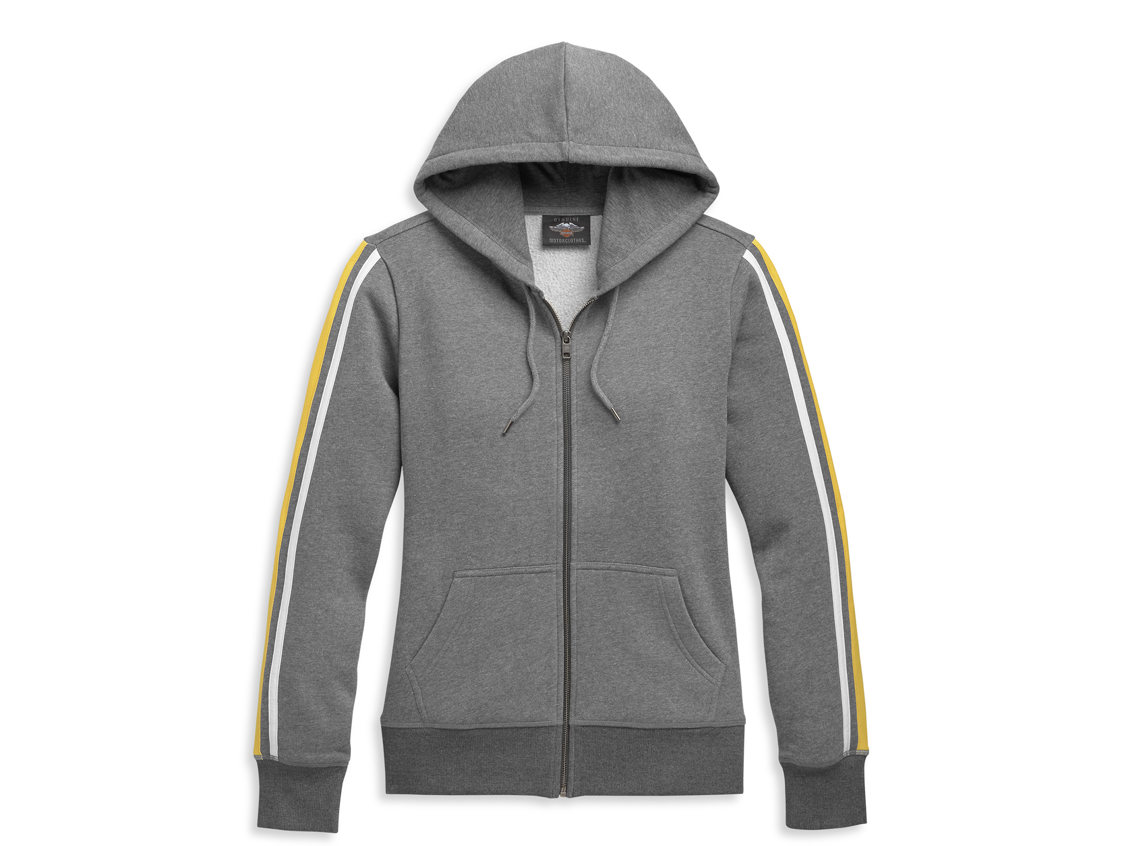 Pullover Bar Shield Sleeve Stripe Zip Front Hoodie 96387 21VW Pullover Damen Bekleidung House of Flames Harley Davidson