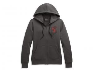 HD® ROSES ZIP FRONT HOODIE 96323-21VW