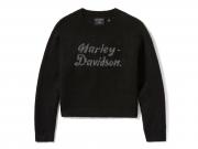 Women's Metallic Script Intarsia Sweater 96829-25VW