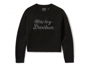 Women's Metallic Script Intarsia Sweater 96829-25VW