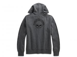 Pullover "SKULL ZIP-FRONT HOODIE GREY"_1