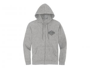 Pullover "Special Racer Font Zip Front Hoodie - Light Grey" 99008-23VW