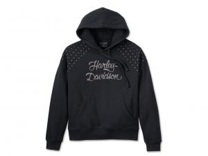 Women's Studded Out Pull Over Hoodie Black 96570-24VW