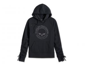 Women's Willie G Skull Tie Sleeve Hoodie 99058-24VW