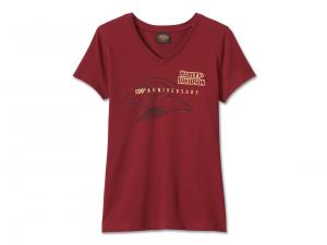 Women's 120th Anniversary United V-Neck Tee Red 96699-23VW