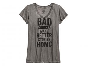 T-Shirt "BAD CHOICES V-NECK" 96204-16VW