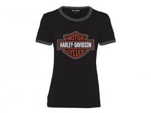 T-Shirt "Essential Bar & Shield Ringer - Black" 96228-23VW