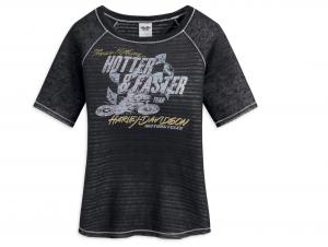 Hotter & Faster Sheer Stripe Raglan Tee 96336-13VW