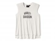 Women's Essential Arched Font Cap Sleeve Tank White 96442-25VW