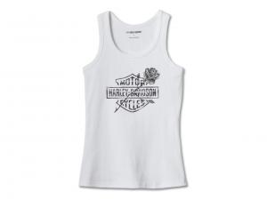 Women's Rose Bar & Shield Tank White 96601-24VW