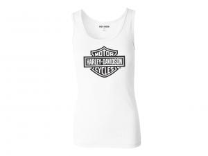 Women's Ultra Classic Bar & Shield Ribbed Tank White 99106-22VW