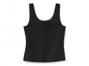 Tank-Top "Vintage Flames Bling Lace Trim Black"_1