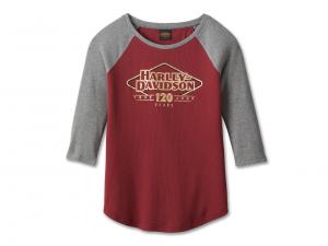 Women's 120th Anniversary Speedbird Diamond Knit Top Colorblocked Merlot 96684-23VW