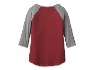 Top "120th Anniversary Speedbird Diamond Knit Top Colorblocked Merlot"_1